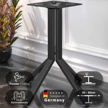 ELVAS PREMIUM | Bistro tafelframe | Zwart | 4 poten | Kolom: 72 cm