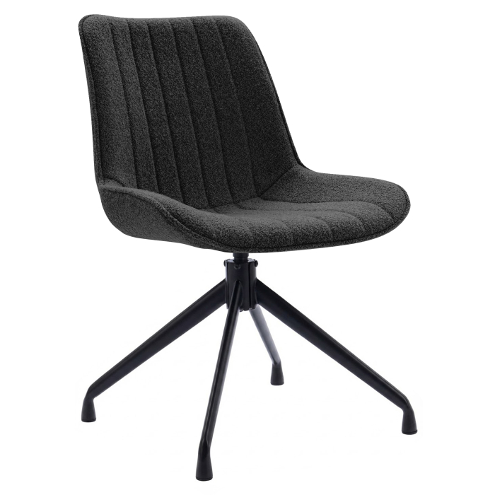 EMILY | Chaise d'hôtel | Tissu Teddy | Vert foncé | Piètement pivotant