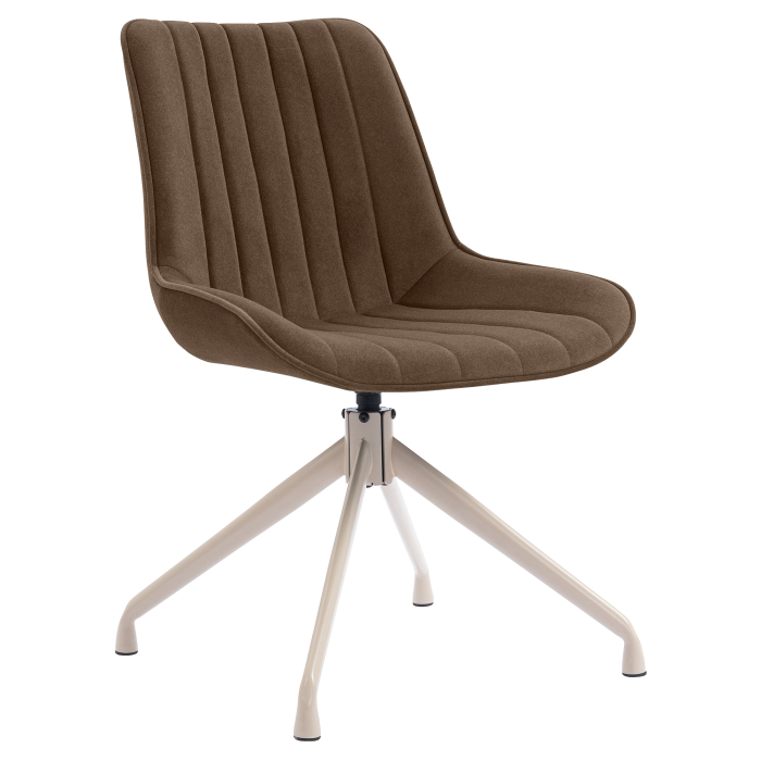 EMILY | Chaise d'hôtel | Velours | Marron | Pied pivotant