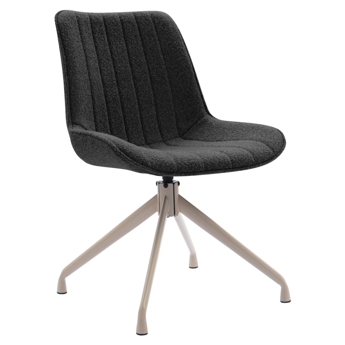 EMILY | Hotel Chair | Teddy Fabric | Dark Green | Swivel Base