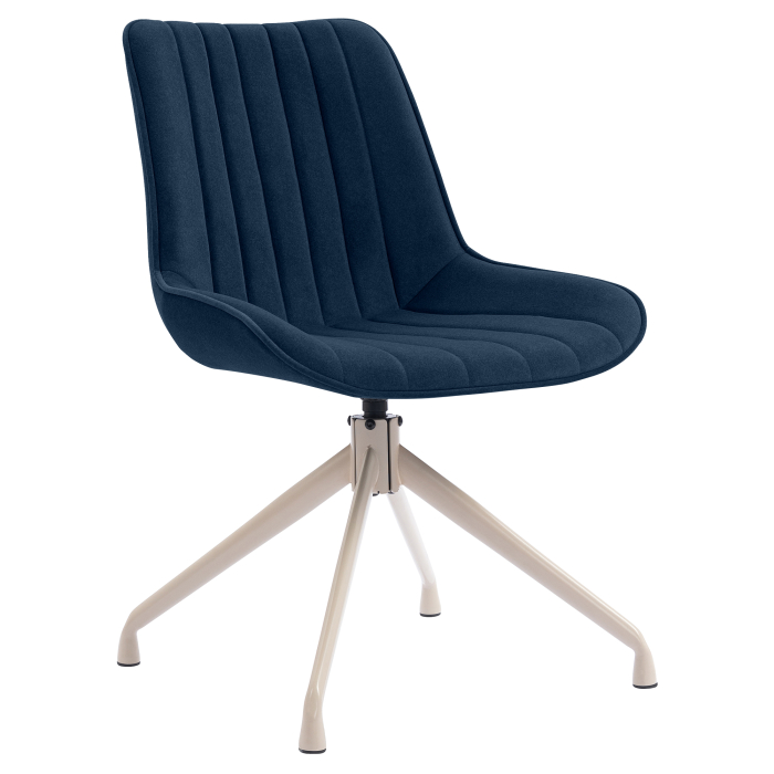 EMILY | Hotel Chair | Velvet | Blue | Swivel Base