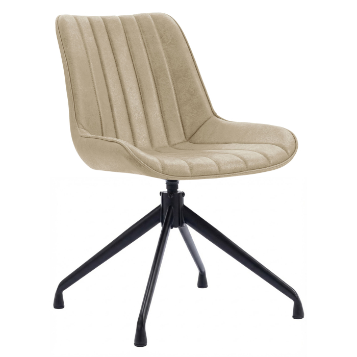 EMILY | Hotel Stuhl | Leder | Beige | Drehfuß