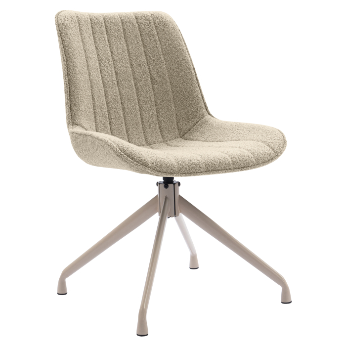EMILY | Hotellstol | Teddytyg | Beige | Vridbar bas