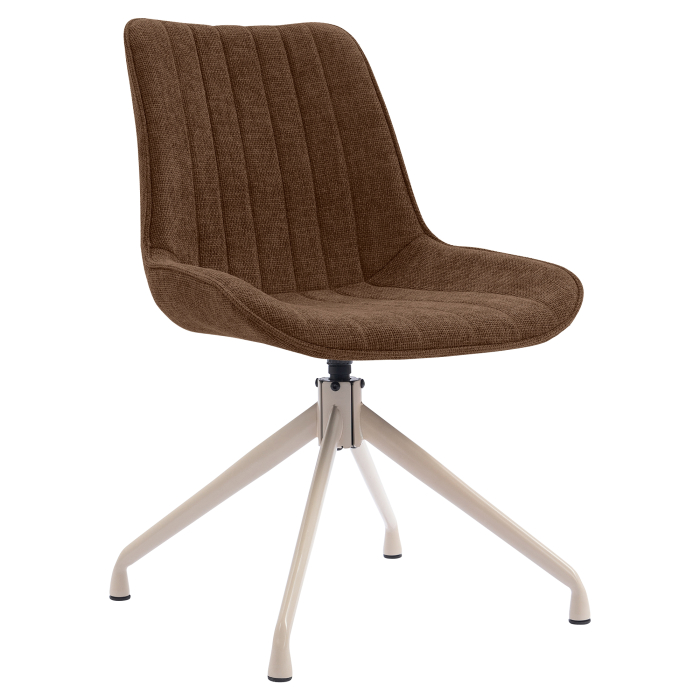 EMILY | Hotelstol | Stof/Tekstil | Brun | Drejebase