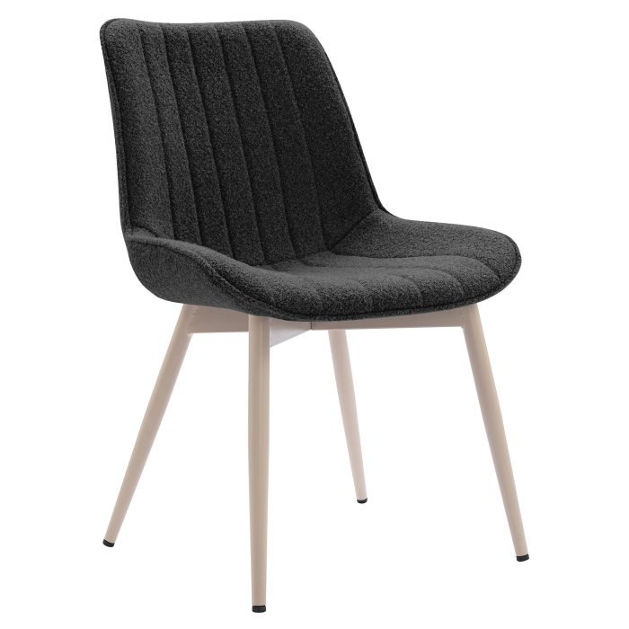 EMILY | Silla de hotel | Tela Teddy | Gris oscuro