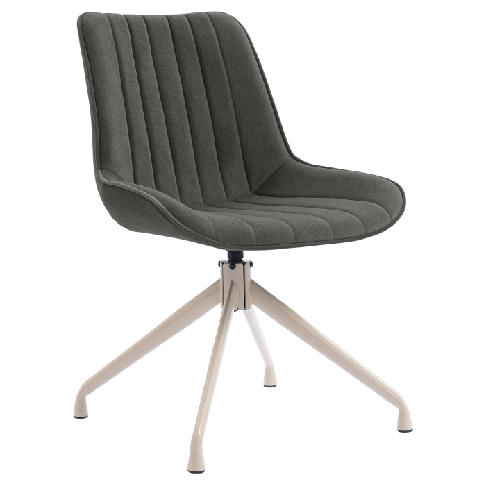 EMILY | Silla de hotel | Terciopelo | Gris | Base giratoria