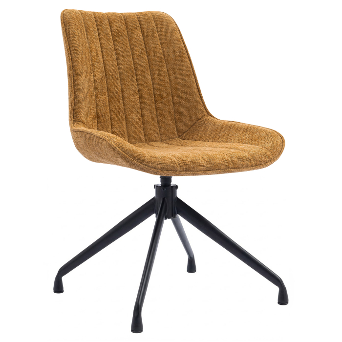 EMILY | Chaise d'hôtel | Tissu | Brun miel | Piètement pivotant