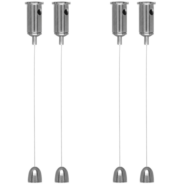 EMPIRE | Kit sospensione a corda per pannelli LED | 6x100cm | Acciaio inox