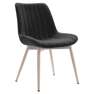 EMILY | Chaise d'hôtel | Tissu Teddy | Gris foncé