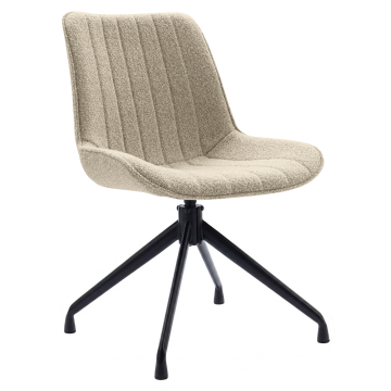 EMILY | Hotelstoel | Teddystof | Beige | Draaivoet