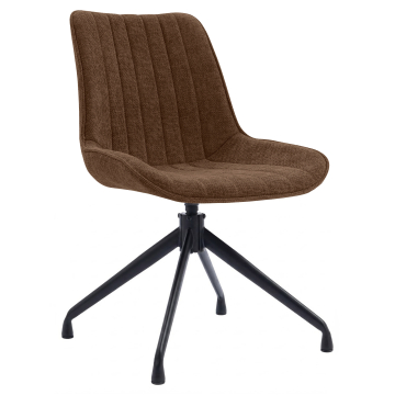 EMILY | Hotelstol | Stof/Tekstil | Brun | Drejebase