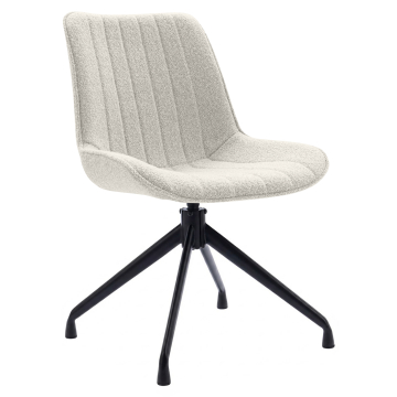 EMILY | Silla de hotel | Tela Teddy | Crema | Base giratoria