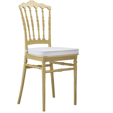 ESTELA | Wedding chair | Gold | Plastic | Stackable | + seat cushion