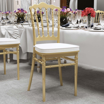 ESTELA | Chaise napoléon | Or | Plastique | Empilable