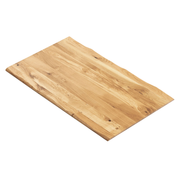 EUROPE OAK | Solid Oak Table Top for Commercial Use | 130 x 80 x 2.5 cm | Oak | Rectangular | Live Edge