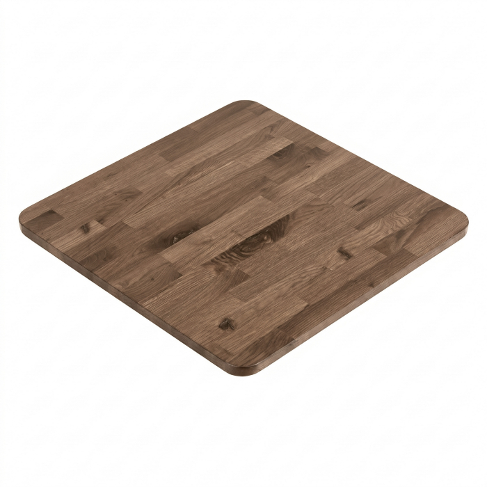 EUROPE OAK | Gastro Massiv Tischplatte | 60 x 60 x 2,5 cm | Walnuß | Quadratisch | Fingerjoint
