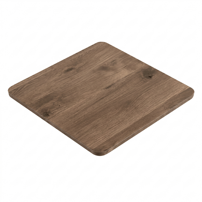 EUROPE OAK | Gastro Massiv Tischplatte | 70 x 70 x 2,5 cm | Walnuß | Quadratisch