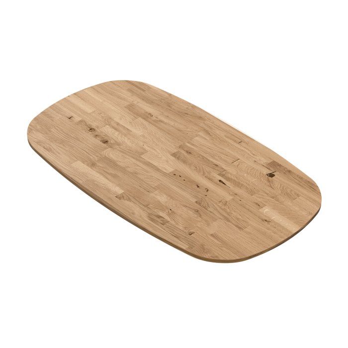 EUROPE OAK | Gastro Massiv Tischplatte | 130 x 80 x 2,5 cm | Eiche | Dänisch Oval | Fingerjoint