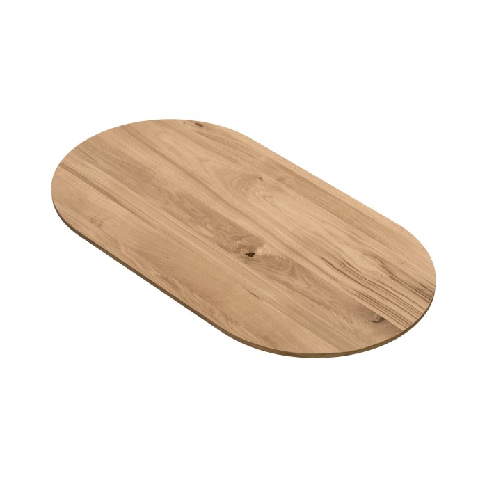 EUROPE OAK | Gastro Massiv Tischplatte | 200 x 100 x 4 cm | Eiche | Oval Rund