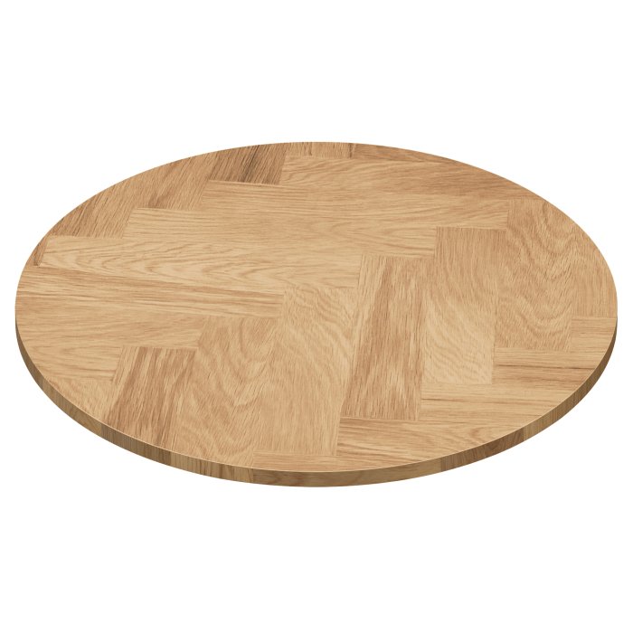 EUROPE OAK | Gastro Massiv Tischplatte | Ø 60 x 2,5 cm | Eiche | Rund | Fischgrät