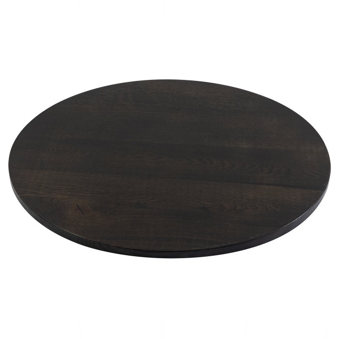 EUROPE OAK | Solid Wood Table Top for Commercial Use | Ø 70 x 2.5 cm | Black | Round