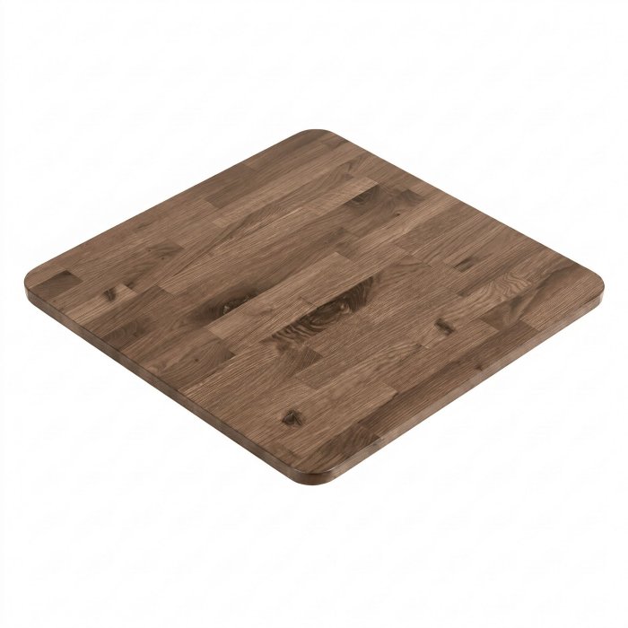 EUROPE OAK | Gastro Massiv Tischplatte | 60 x 60 x 2,5 cm | Walnuß | Quadratisch | Fingerjoint