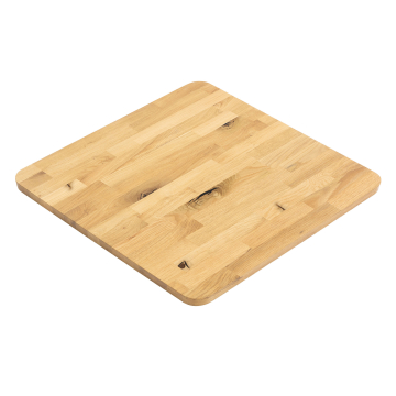 EUROPE OAK | Solid Wood Table Top for Commercial Use | 60 x 60 x 2.5 cm | Oak | Square | Finger Joint
