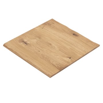 EUROPE OAK | Gastro Massiv Tischplatte | 60 x 60 x 2,5 cm | Eiche | Quadratisch | Baumkante
