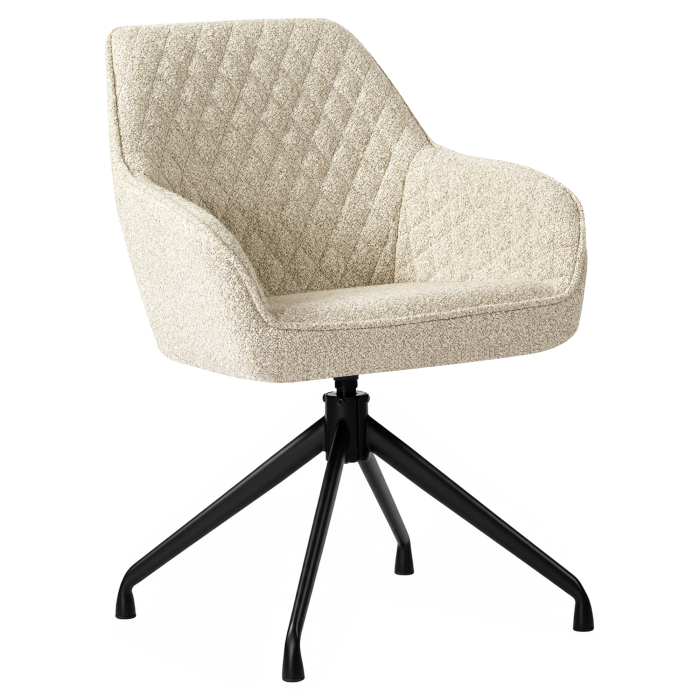 Eva | Hotellstol | Beige | Teddytyg | Vridbar bas