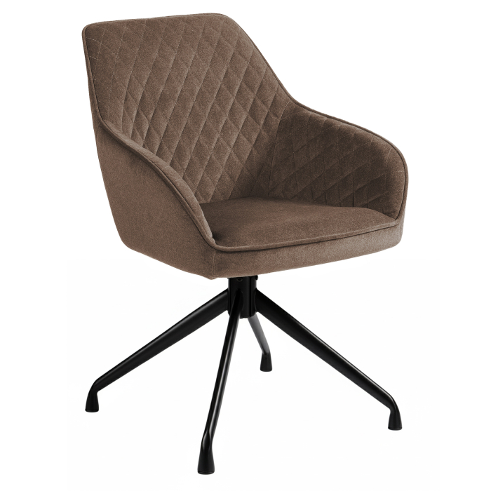 Eva | Hotel Chair | Brown | Velvet | Swivel Base
