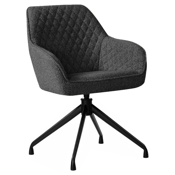Eva | Hotel Chair | Dark Grey | Teddy Fabric | Swivel Base