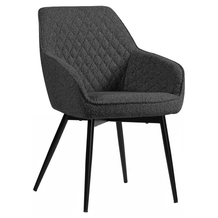 Eva | Hotel Chair | Dark Grey | Teddy Fabric