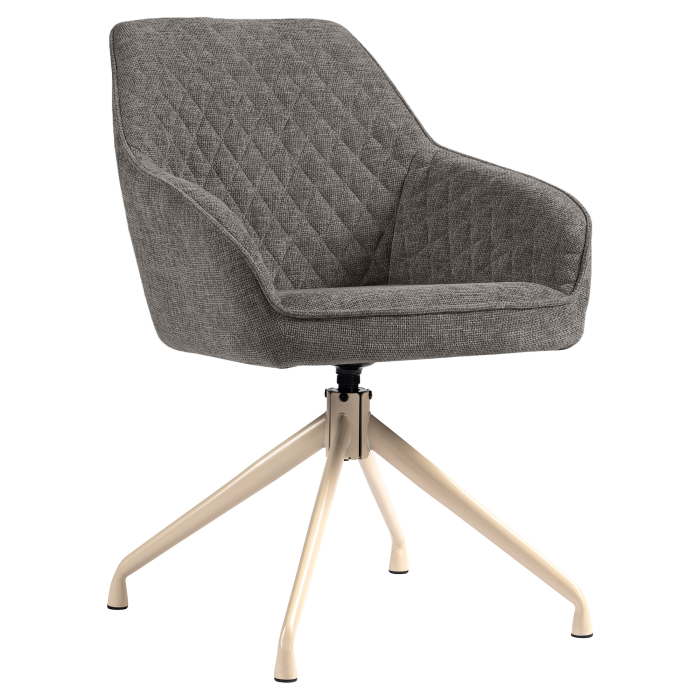 Eva | Hotel Stuhl | Grau | Stoff/Textil | Drehfuß | Gestell Weiß