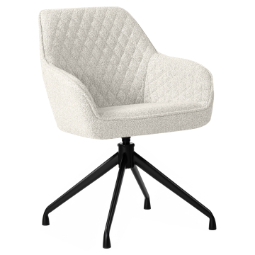 Eva | Chaise d'hôtel | Crème | Tissu Teddy | Pied pivotant