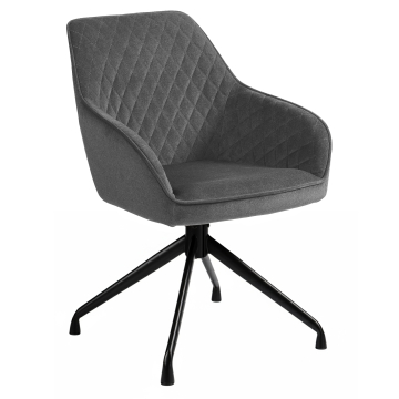 Eva | Fauteuil d'hôtel | Gris | Velours | Pied pivotant