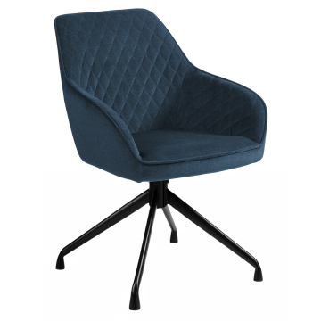 Eva | Hotel Chair | Blue | Velvet | Swivel Base