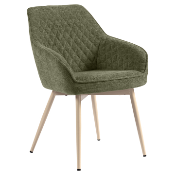 Eva | Hotelstol | Grøn | Stof/Tekstil | Hvidt stel