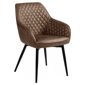 Eva | Sedia da hotel | Marrone | Pelle