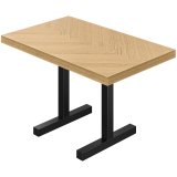 FC | Stół Bistro | Wymiar B:T 120 x 70 cm | Wysokość 78 cm | Dąb | Stelaż: Czarny