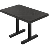FC | Mesa de bistró | B: 120 x 70 cm | H: 78 cm | Negro | Estructura: Negro
