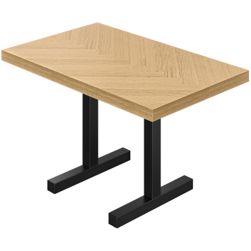 FC | Bistro-pöytä | B: 120 x 70 cm | K: 78 cm | Tammi | Runko: Musta