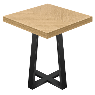 FCO | Table de bistrot | L:P 70 x 70 cm | H 78 cm | Chêne | Structure : Noir