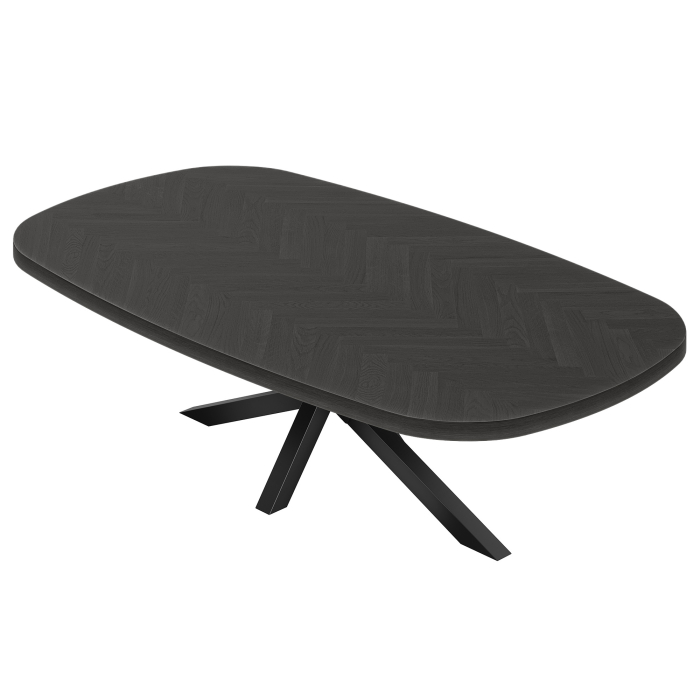 FDOS | Bistropöytä | Tanskalainen soikea | 230 x 110 cm | K 78 cm | Musta | Runko: Musta