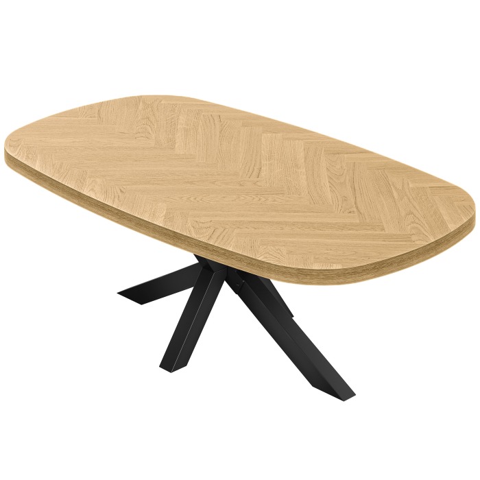 FDOS | Bistro Table | Danish Oval | 160 x 90 cm | H 78 cm | Oak | Frame: Black