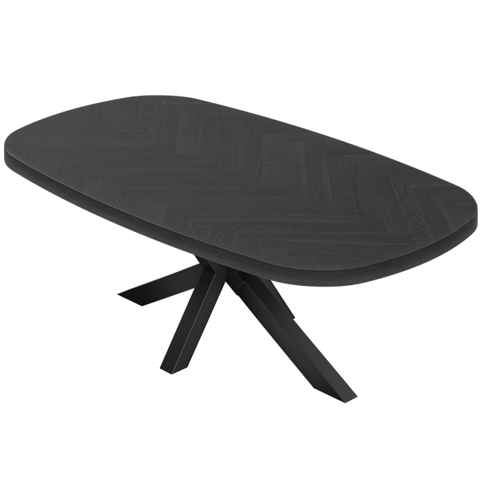 FDOS | Bistro Table | Danish Oval | 160 x 90 cm | H 78 cm | Black | Frame: Black