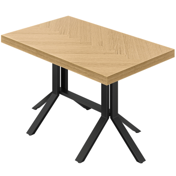 FE | Mesa de Bistro | Ancho: 120 x 70 cm | Altura: 78 cm | Roble | Bastidor: Negro