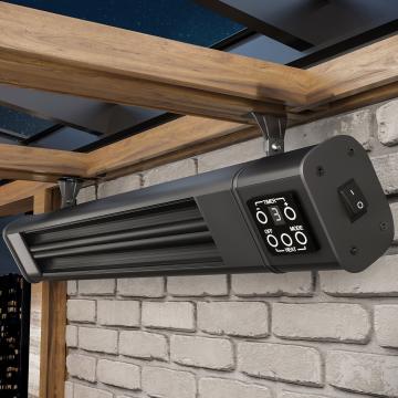 FERNANDO | Elektrische Outdoor Plafond Verwarming | Zwart | 3000W | 3 warmte-instellingen