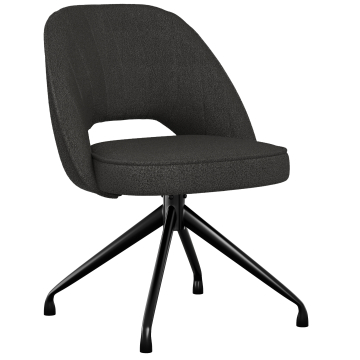 Sophie | Hôtel Chaise | Gris Foncé | Tissu en Peluche | Pied Pivotant
