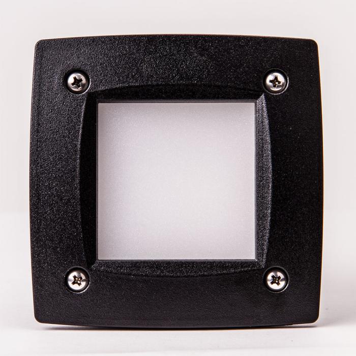 FIONA utendørs LED innfelt vegglampe sort H115xB115mm 1x3W GX53 3000K 50000h 350lm varmhvit IP67