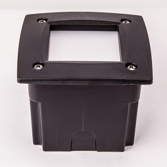 FIONA utendørs LED innfelt vegglampe sort H115xB115mm 1x3W GX53 3000K 50000h 350lm varmhvit IP67